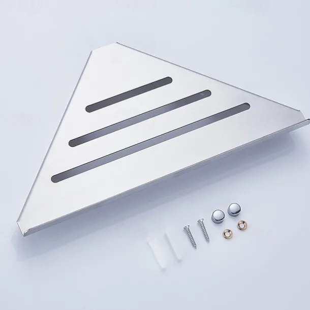 Multifunction Bathroom Triangle Shelf Wall Mounted Stainless Steel 1 Pack Corner Storage Shelf for Bathroom, Toilet and Kitchen