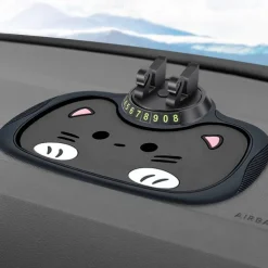 Multifunction Car Anti-Slip Mat Auto Phone Holder - 3-in-1 Dashboard Organizer with Rotating Phone Bracket - Non-Slip PVC Material