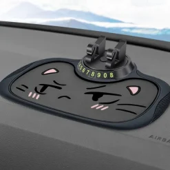 Multifunction Car Anti-Slip Mat Auto Phone Holder - 3-in-1 Dashboard Organizer with Rotating Phone Bracket - Non-Slip PVC Material