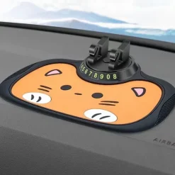 Multifunction Car Anti-Slip Mat Auto Phone Holder - 3-in-1 Dashboard Organizer with Rotating Phone Bracket - Non-Slip PVC Material