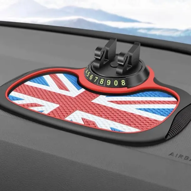 Multifunction Car Anti-Slip Mat Auto Phone Holder - 3-in-1 Dashboard Organizer with Rotating Phone Bracket - Non-Slip PVC Material