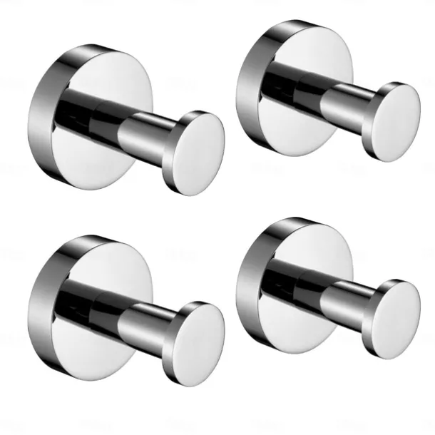 Multifunction Robe Hook, Modern Style, 304 Stainless Steel, 4-Finish Black, Chrome, Brushed, Gold- for Bathroom and Bedroom Wall Mounted