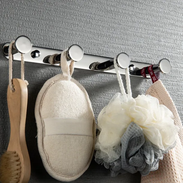 Multifunction Robe Hook, Modern Style, 304 Stainless Steel, 4-Finish Black, Chrome, Brushed, Gold- for Bathroom and Bedroom Wall Mounted