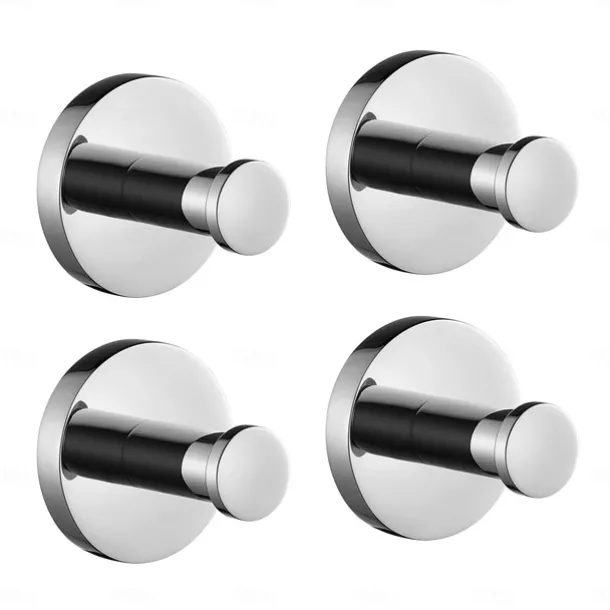 Multifunction Robe Hook, Modern Style, 304 Stainless Steel, 4-Finish Black, Chrome, Brushed, Gold- for Bathroom and Bedroom Wall Mounted