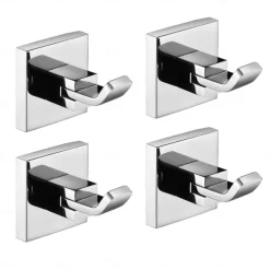 Multifunction Robe Hook, Modern Style, 304 Stainless Steel, 4-Finish Black, Chrome, Brushed, Gold- for Bathroom and Bedroom Wall Mounted