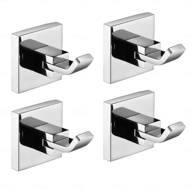 Multifunction Robe Hook, Modern Style, 304 Stainless Steel, 4-Finish Black, Chrome, Brushed, Gold- for Bathroom and Bedroom Wall Mounted