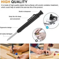 Multi-Function Scribing Tool, Construction Pencil, Tiling Pave Woodworking Outlines Circles Profiling Contour Gauge With Woodworking Scribing Pen