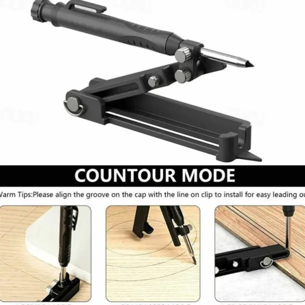 Multi-Function Scribing Tool, Construction Pencil, Tiling Pave Woodworking Outlines Circles Profiling Contour Gauge With Woodworking Scribing Pen