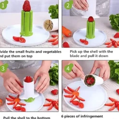 Multi-Function Slicer Carrot Strawberry Cucumber Splitter Cucumber Slicer, Strawberry Slicer, Grape Slicer, Carrot Cutter, Fruit And Veggie Divider