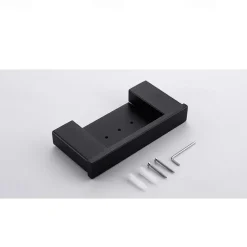 Multifunction Soap Dishes & Holders Contemporary Stainless Steel Rectangle Bath Shelf Wall Mounted Matte Black 1pc