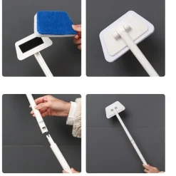 Multi-Functional Bathroom Wall Brush Long Handle Removable Household Floor Bathtub Brushes Ceramic Tile Sponge Cleaning Brush