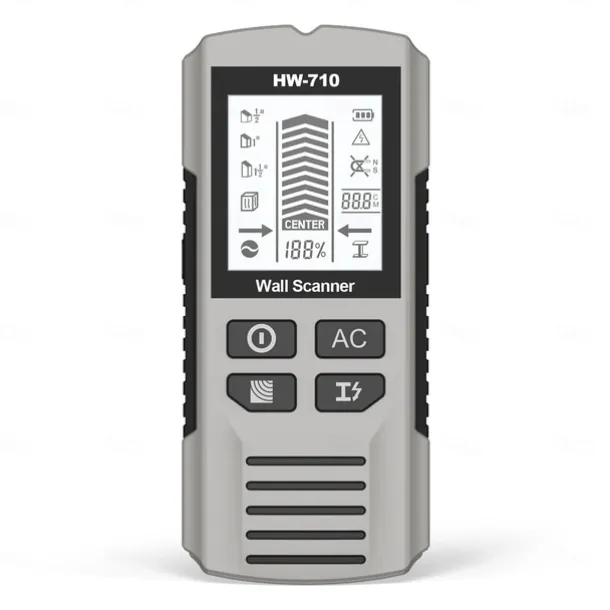 Multifunctional Handheld Metal & Wall Detector, 5 in 1 Stud Finder Scanner, Portable Wire Pipe Power Scanner, LCD Display, Suitable for Detecting Metal, Cables, Wood