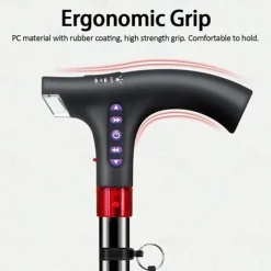 Multifunctional Height Adjustable Portable Walking Stick with MP3 Music Player, LED Radio Listening, Interesting Auto Alarm Function