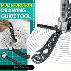 Multi-Functional 4pcs Black Magnetic Drawing Compass Set - Engineering & Drafting Rulers for Office Use