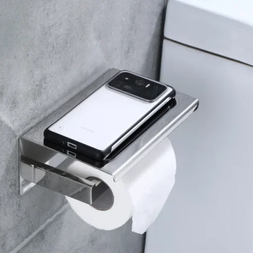 Multifunctional Toilet Paper Rack 304 Stainless Steel Roll Paper Towel Rack Large / Small Mirror Bright Light Color