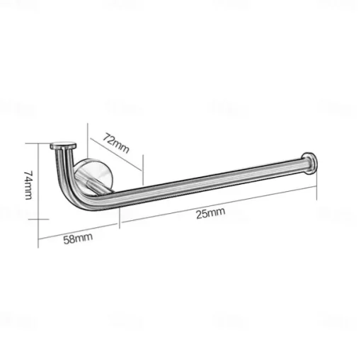 Multifunctional Towel Bar Brushed/Painted Finish Toilet Paper Holder with Coat Hook 304 Stainless Steel Mattle Black/Silver Wall-mounted