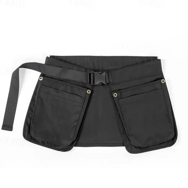 Multi-Pocket Tool Belt Apron Waterproof Utility Waist Pack with Adjustable Strap - Black Gardening Work Belt Organizer for Cooking Crafts DIY Projects Storage Bag with Multiple Compartments