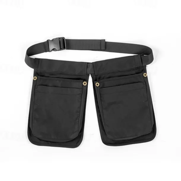 Multi-Pocket Tool Belt Apron Waterproof Utility Waist Pack with Adjustable Strap - Black Gardening Work Belt Organizer for Cooking Crafts DIY Projects Storage Bag with Multiple Compartments