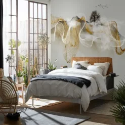 Mural Wallpaper Wall Sticker Covering Print Peel and Stick Self Adhesive Platinum Silk Line Bedroom Wall PVC / Vinyl Home Decor