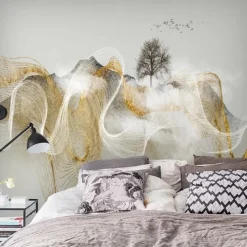 Mural Wallpaper Wall Sticker Covering Print Peel and Stick Self Adhesive Platinum Silk Line Bedroom Wall PVC / Vinyl Home Decor