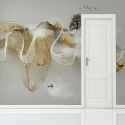 Mural Wallpaper Wall Sticker Covering Print Peel and Stick Self Adhesive Platinum Silk Line Bedroom Wall PVC / Vinyl Home Decor