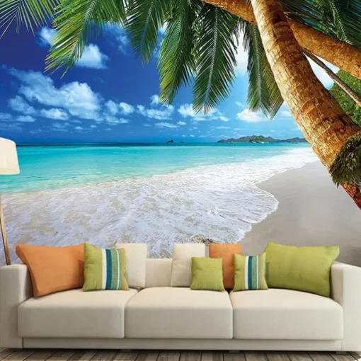 Mural Wallpaper Wall Sticker Covering Print Peel and Stick Removable Self Adhesive Landscape Seaside Tree PVC / Vinyl Home Decor