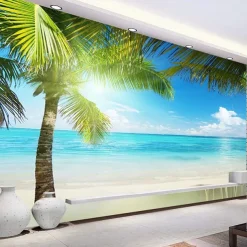Mural Wallpaper Wall Sticker Covering Print Peel and Stick Removable Self Adhesive Landscape Seaside Tree PVC / Vinyl Home Decor