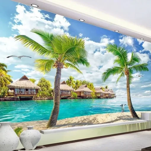 Mural Wallpaper Wall Sticker Covering Print Peel and Stick Removable Self Adhesive Landscape Seaside Tree PVC / Vinyl Home Decor