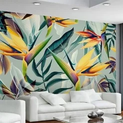 Mural Wallpaper Wall Sticker Covering Print Adhesive Required Tropical Palm Leaf Canvas Home Décor