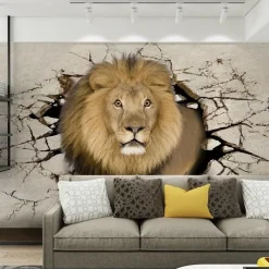 Mural Wallpaper Wall Sticker Covering Print Adhesive Required Animal Lion Canvas Home Décor