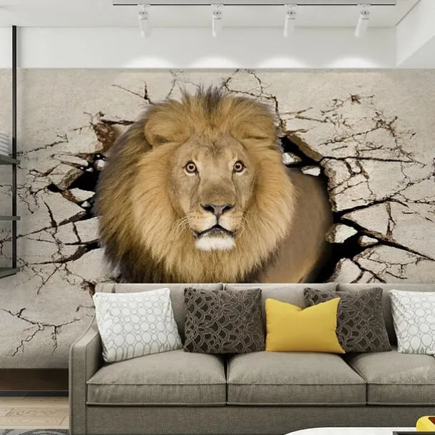 Mural Wallpaper Wall Sticker Covering Print Adhesive Required Animal Lion Canvas Home Décor
