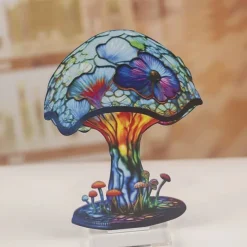 Mushroom Decoration Acrylic Double-sided Desktop Decoration Flowers Octopus Snail Plants Handicraft Decoration Home Office Decor