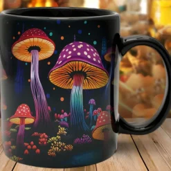 Mushroom Fantasy Mug - Trippy Misty Nature Design, Perfect Gift for Nature Lovers and Fantasy Enthusiasts