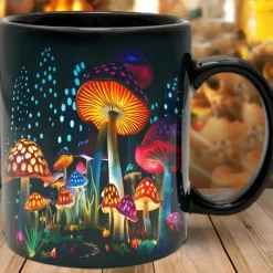 Mushroom Fantasy Mug - Trippy Misty Nature Design, Perfect Gift for Nature Lovers and Fantasy Enthusiasts