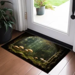 Mushroom Forest Trippy Doormat Floor Mats Washable Rugs Kitchen Mat Non-Slip Oil Proof Rug Indoor Outdoor Mat Bedroom Decor Bathroom Mat Entrance Rug