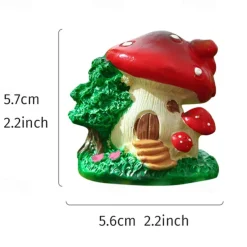 Mushroom House Resin Decoration Gardening Flowerpot Micro Landscape Scene With Home Decoration 1PC