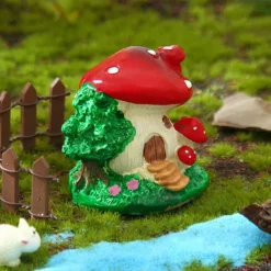Mushroom House Resin Decoration Gardening Flowerpot Micro Landscape Scene With Home Decoration 1PC