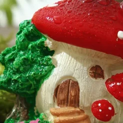 Mushroom House Resin Decoration Gardening Flowerpot Micro Landscape Scene With Home Decoration 1PC