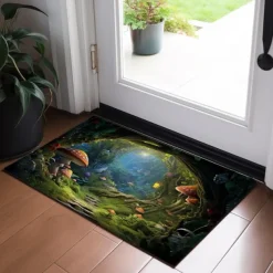 Mushrooms Forest Doormat Floor Mats Washable Rugs Kitchen Mat Non-Slip Oil Proof Rug Indoor Outdoor Mat Bedroom Decor Bathroom Mat Entrance Rug