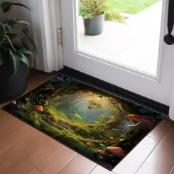 Mushrooms Forest Doormat Floor Mats Washable Rugs Kitchen Mat Non-Slip Oil Proof Rug Indoor Outdoor Mat Bedroom Decor Bathroom Mat Entrance Rug