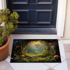 Mushrooms Forest Doormat Floor Mats Washable Rugs Kitchen Mat Non-Slip Oil Proof Rug Indoor Outdoor Mat Bedroom Decor Bathroom Mat Entrance Rug