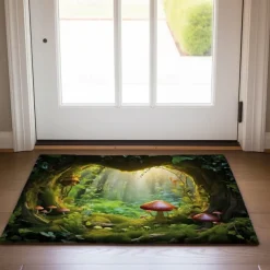 Mushrooms Forest Doormat Floor Mats Washable Rugs Kitchen Mat Non-Slip Oil Proof Rug Indoor Outdoor Mat Bedroom Decor Bathroom Mat Entrance Rug