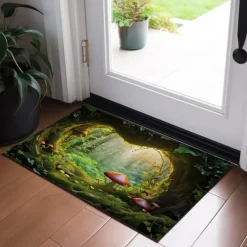 Mushrooms Forest Doormat Floor Mats Washable Rugs Kitchen Mat Non-Slip Oil Proof Rug Indoor Outdoor Mat Bedroom Decor Bathroom Mat Entrance Rug