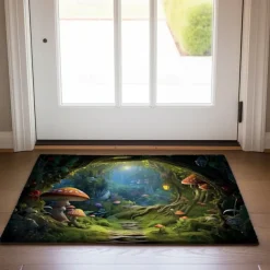 Mushrooms Forest Doormat Floor Mats Washable Rugs Kitchen Mat Non-Slip Oil Proof Rug Indoor Outdoor Mat Bedroom Decor Bathroom Mat Entrance Rug