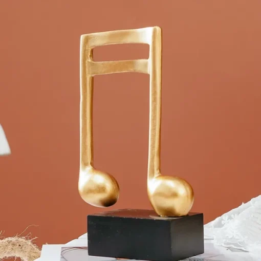 Music Note Figurines Musical Sculpture Statue Crafts Tabletop Decorations for Piano Lover Musician Souvenirs Home Office Decor