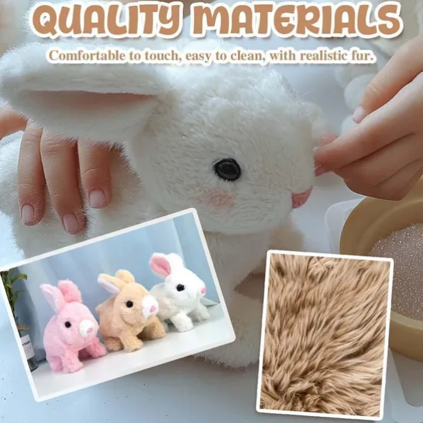 My Realistic Bunny Toy, Interactive Bunny Easter Decoration Realistic Bunny Gift for Kids- Jumping, Twitching, and Shaking Ears, Bunny Realistic Bunny Toy, Bunbi Realistic Bunny