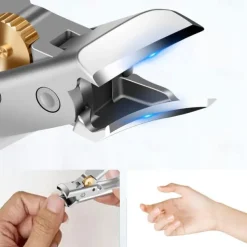 Nail Clipper, Super Sharp Molybdenum Vanadium Steel Nail Clippers for Thick Nails, Wide Jaw Opening No Splash Fingernail Cutters Long Handle with Catcher File (Flat)