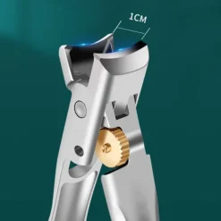 Nail Clipper, Super Sharp Molybdenum Vanadium Steel Nail Clippers for Thick Nails, Wide Jaw Opening No Splash Fingernail Cutters Long Handle with Catcher File (Flat)