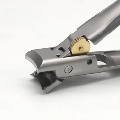 Nail Clipper, Super Sharp Molybdenum Vanadium Steel Nail Clippers for Thick Nails, Wide Jaw Opening No Splash Fingernail Cutters Long Handle with Catcher File (Flat)