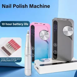 Nails Polishing Machine 45000rpm Nails File Drill Set Adjustable Speed Electric Nails Drill Machine with Drill Bits